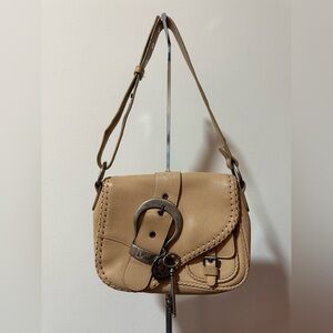 Dior Gaucho Mini Tan Leather Shoulder Bag